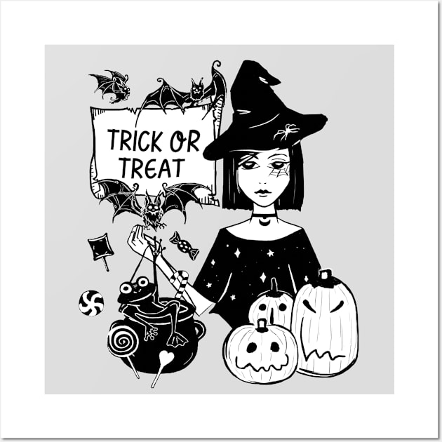 Trick or Treat - Halloween Wall Art by Witchling Art